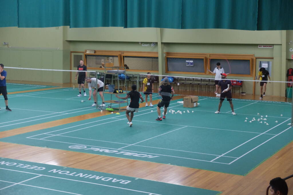 Rally during a competition match