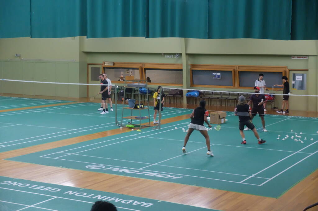 Focused player at the net