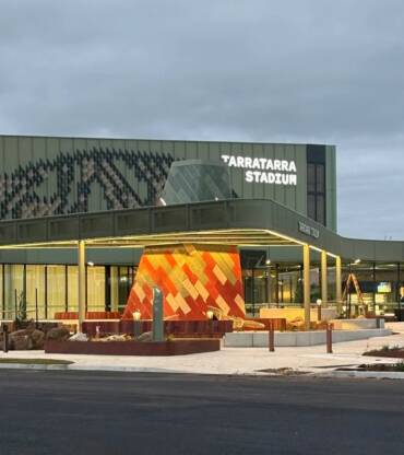 Tarratarra Stadium in Armstrong Creek at dusk